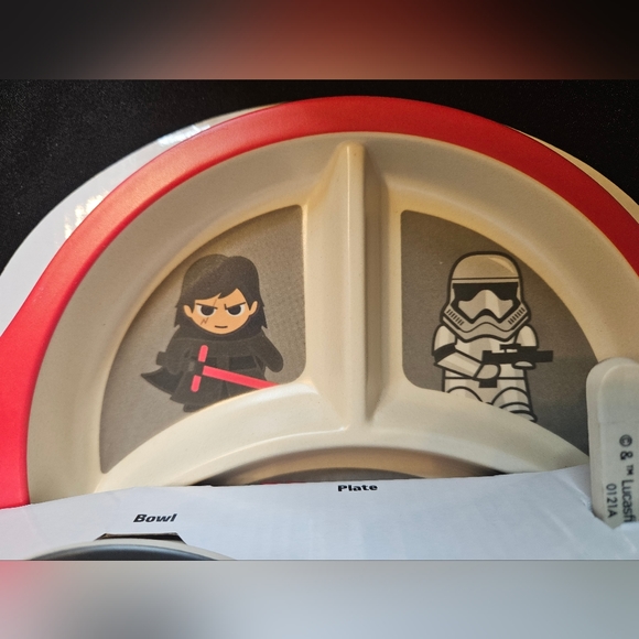 Star Wars Kylo Ren Dinnerware Set Bamboo Fiber 5 pc Kids Plate - Picture 5 of 5